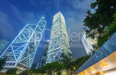 Night view of modern city skyline