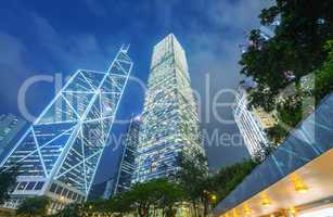 Night view of modern city skyline