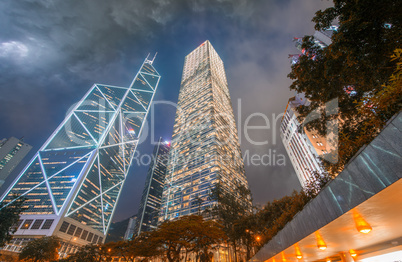 Night view of modern city skyline