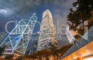 Night view of modern city skyline