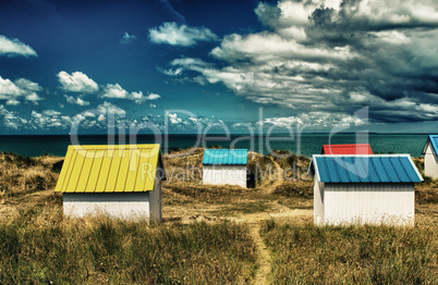 Colourful houses on the beach