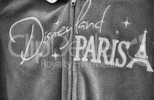 PARIS - JUNE 16, 2014: Commemorative sweatshirt of Disneyland Pa