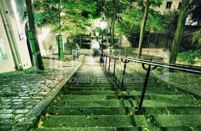 Staircase of Paris at night