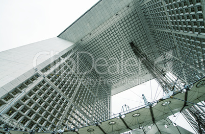 PARIS - JUNE 17, 2014: Powerful structure of Grand Arche in La D