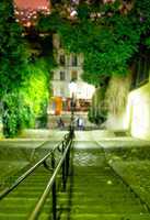 Montmartre stairs at night - Paris