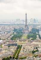 Eiffel Tower. Aerial view with cityscape