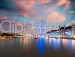 London skyline on a beautiful summer evening