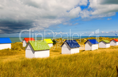 Colourful houses on the beach