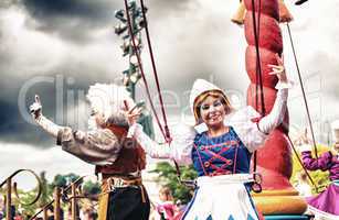 PARIS - JUNE 16, 2014: Disney Characters Parade in Disneyland Pa