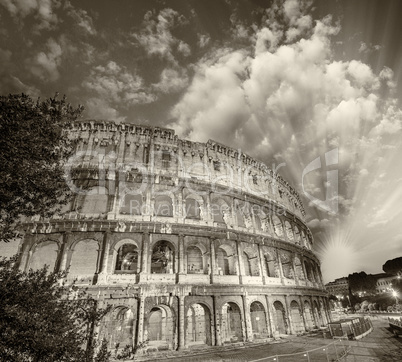 The Colosseum at sunset, Rome