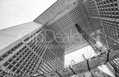 PARIS - JUNE 17, 2014: Powerful structure of Grand Arche in La D