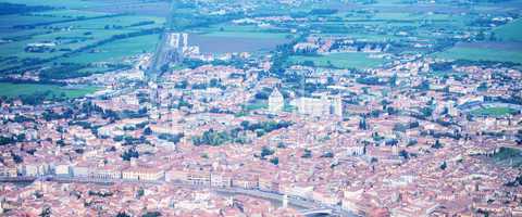 Pisa, Tuscany. Aerial view of city center and Square of Miracles