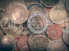 Retro look Euro coins