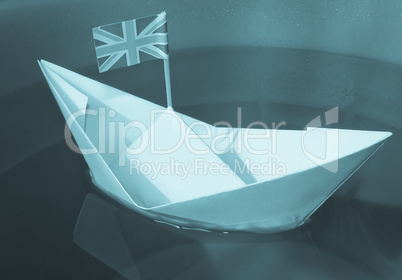 Paper ship with UK Flag