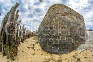 St Malo beach and city walls, Brittany - France