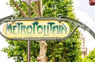 Paris Metro Metropolitain Sign