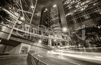 Storm in the Hong Kong night sky