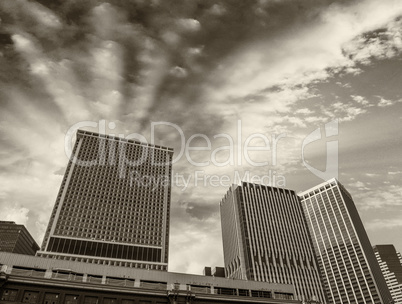 Lower Manhattan buildings at Staten Island Ferry Pier