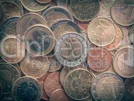 Retro look Euro coins