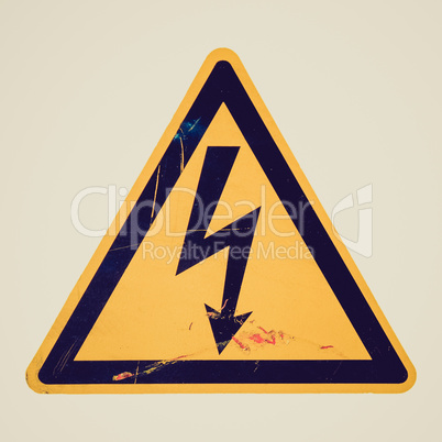 Retro look Danger of death Electric shock