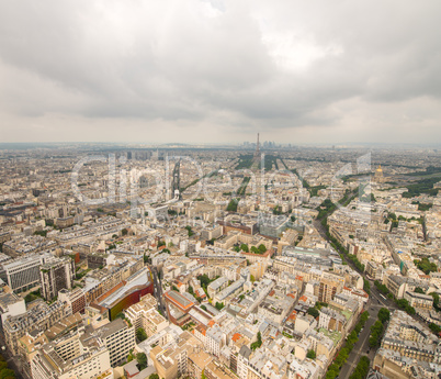Stunning aerial view of Paris and Tour Eiffel