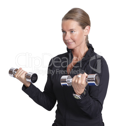 Woman weightlifting dumbbells