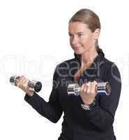 Woman weightlifting dumbbells