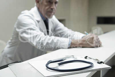 Stethoscope on doctor's desk Stethoscope on doctor's desk
