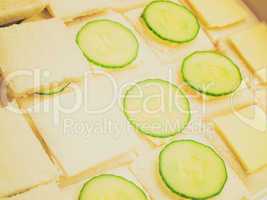 Retro look Cucumber sandwich