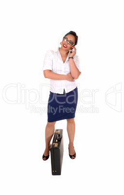 Business women talking on phone.