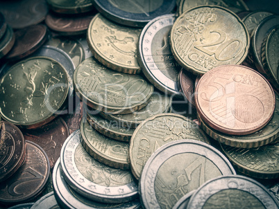 Retro look Euro coins