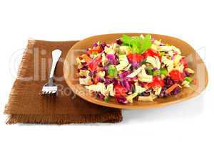 Mixed cabbage salad and peppers