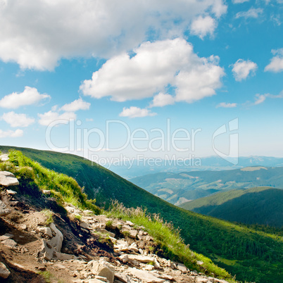 Mountain view from the top of Goverli, Carpathians