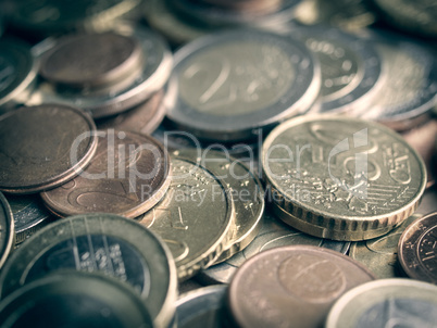 Retro look Euro coins