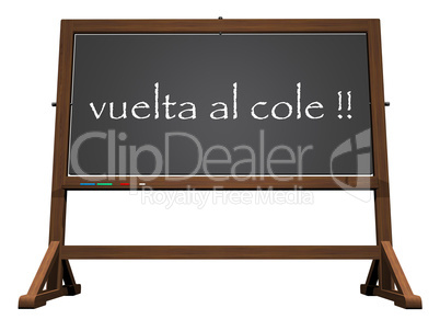 School blackboard spanish back to school - 3D render