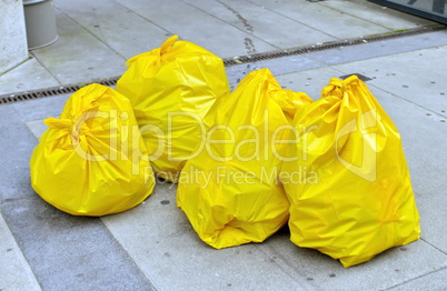 Garbage bags on the street