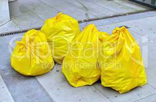 Garbage bags on the street