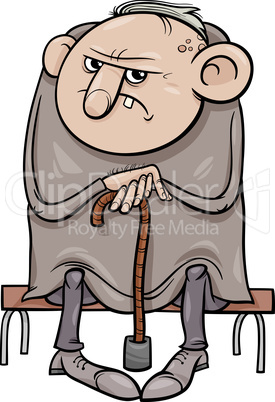 grumpy old man cartoon illustration