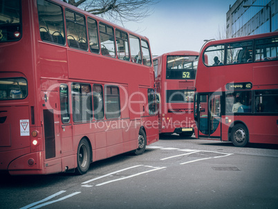 Retro look Red Bus in London