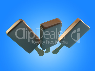 3d Illustration of chocolate ice cream.