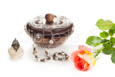 jewelry with box and rose