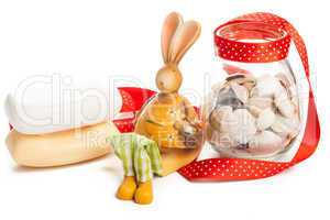 bunny with jar of clams