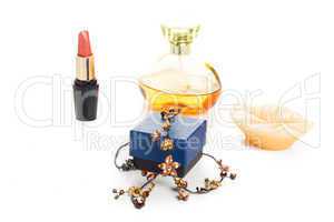 necklace lipstick and perfume
