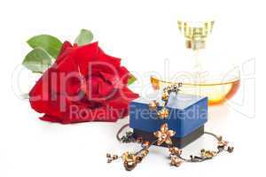 necklace perfume and rose
