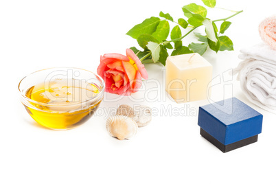 aromatherapy oil and rose