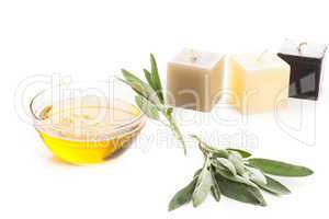 aromatherapy oil and candles