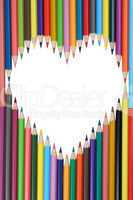 Bleistifte bilden ein Herz Thema Liebe