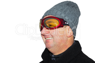 Man with ski goggles