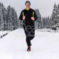 Man in Winter Jogging