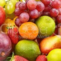 Multicolored background of fruits and berries